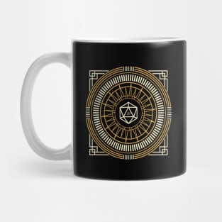 Geometric Circle Magic Polyhedral D20 Dice of The Warlock Mug